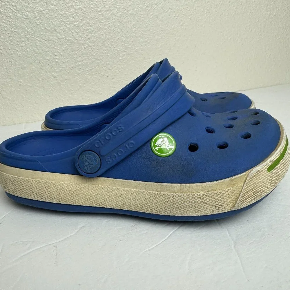 CROCS Blue  Boy's sandals  flip flop Size J 1
